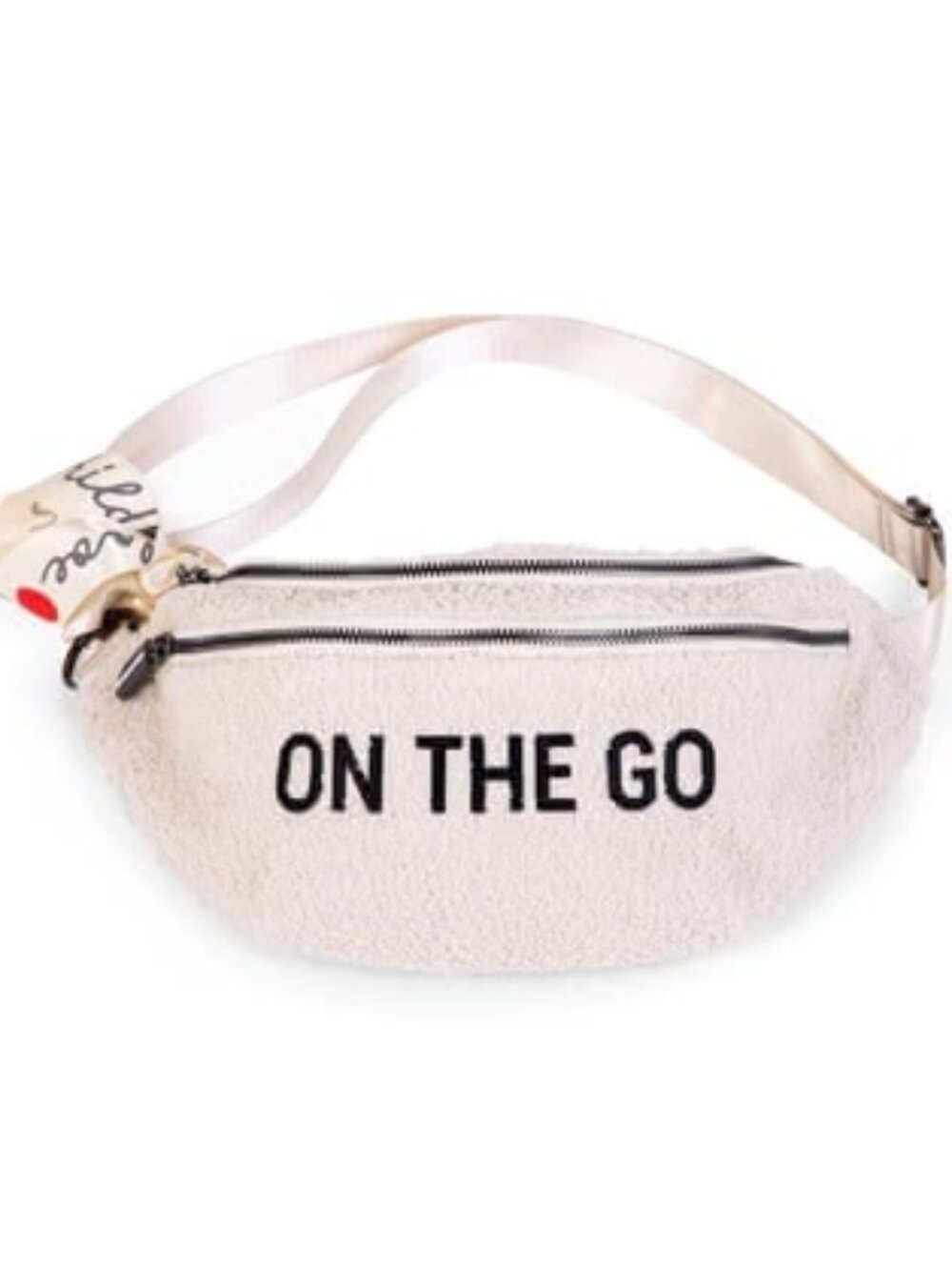 CHILDHOME ON THE GO Womens ivory banana bag 2 zip belt bag fanny pack NWT